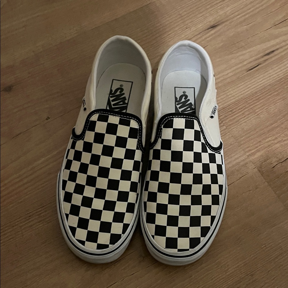 Vans Black and White Checkerboard Slip-Ons